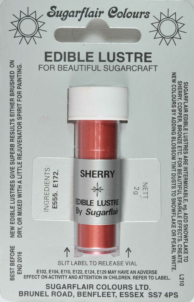 Sugarflair Edible Lustre Colour Sherry image 0